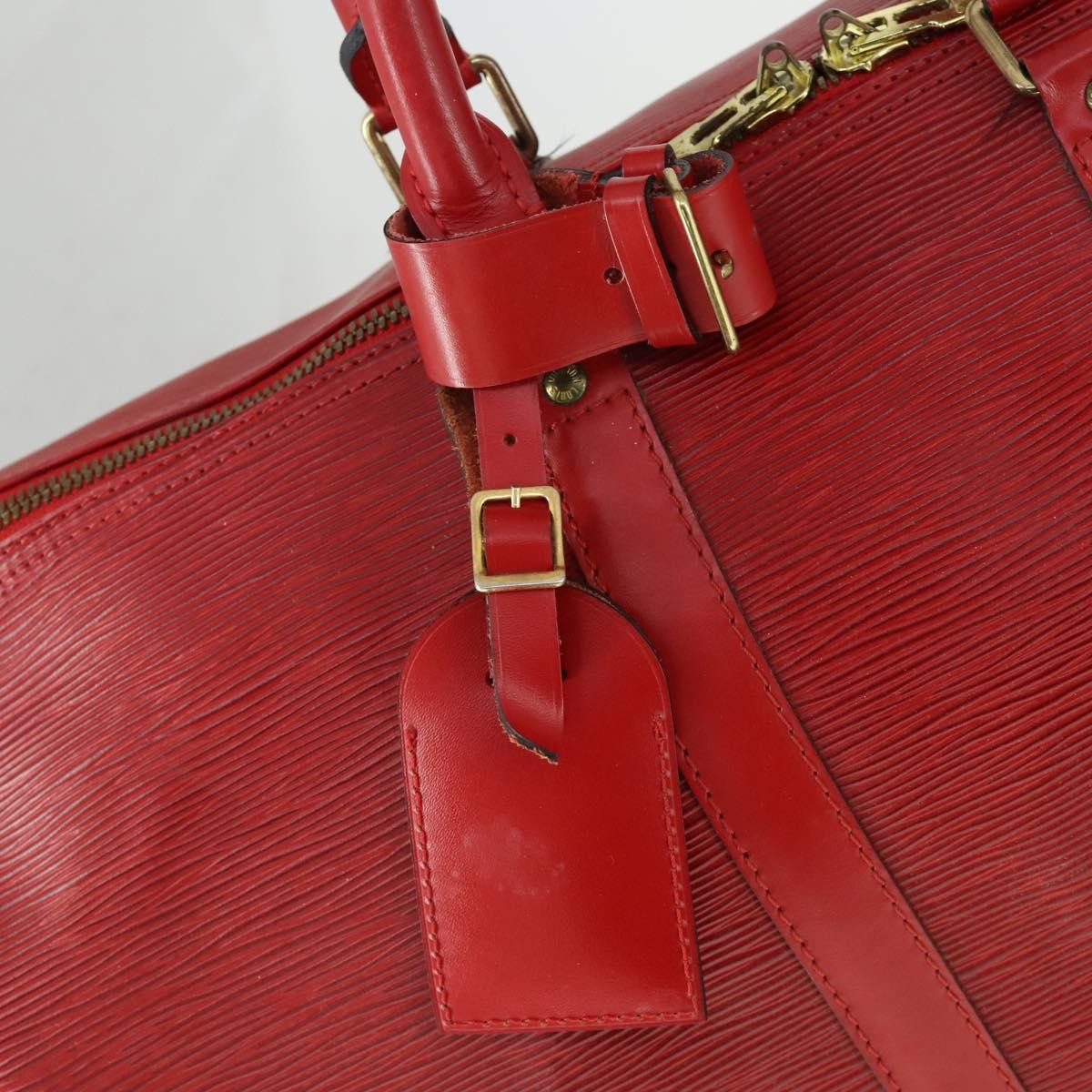 Louis Vuitton Keepall Bag Epi Leather Red Leather Travel Bag