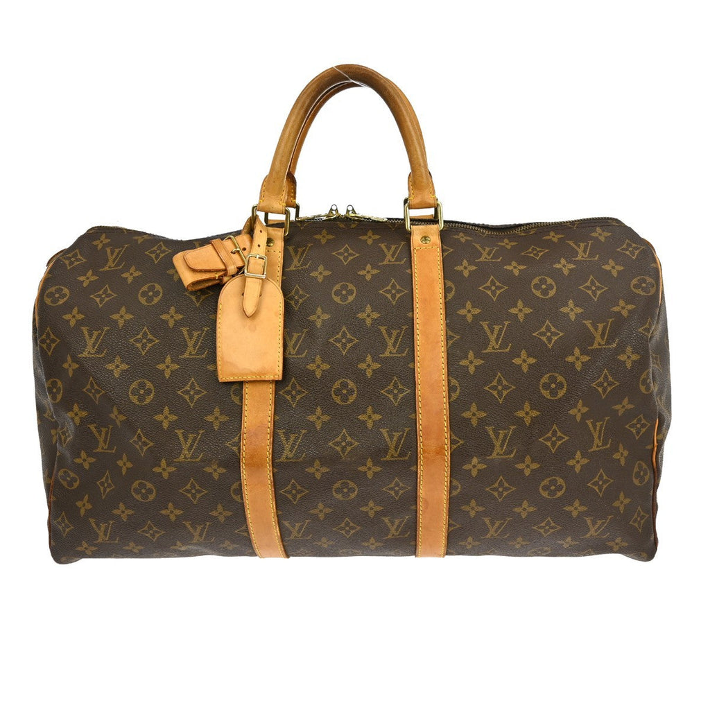 Louis Vuitton Keepall Bag Monogram Canvas Brown Canvas Travel Bag