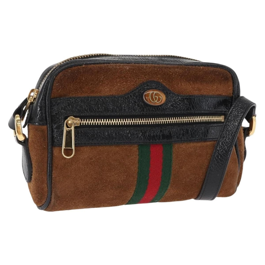 Gucci Ophidia Shoulder Bag Suede Brown Suede Shoulder Bag Bag (Pre-Owned)