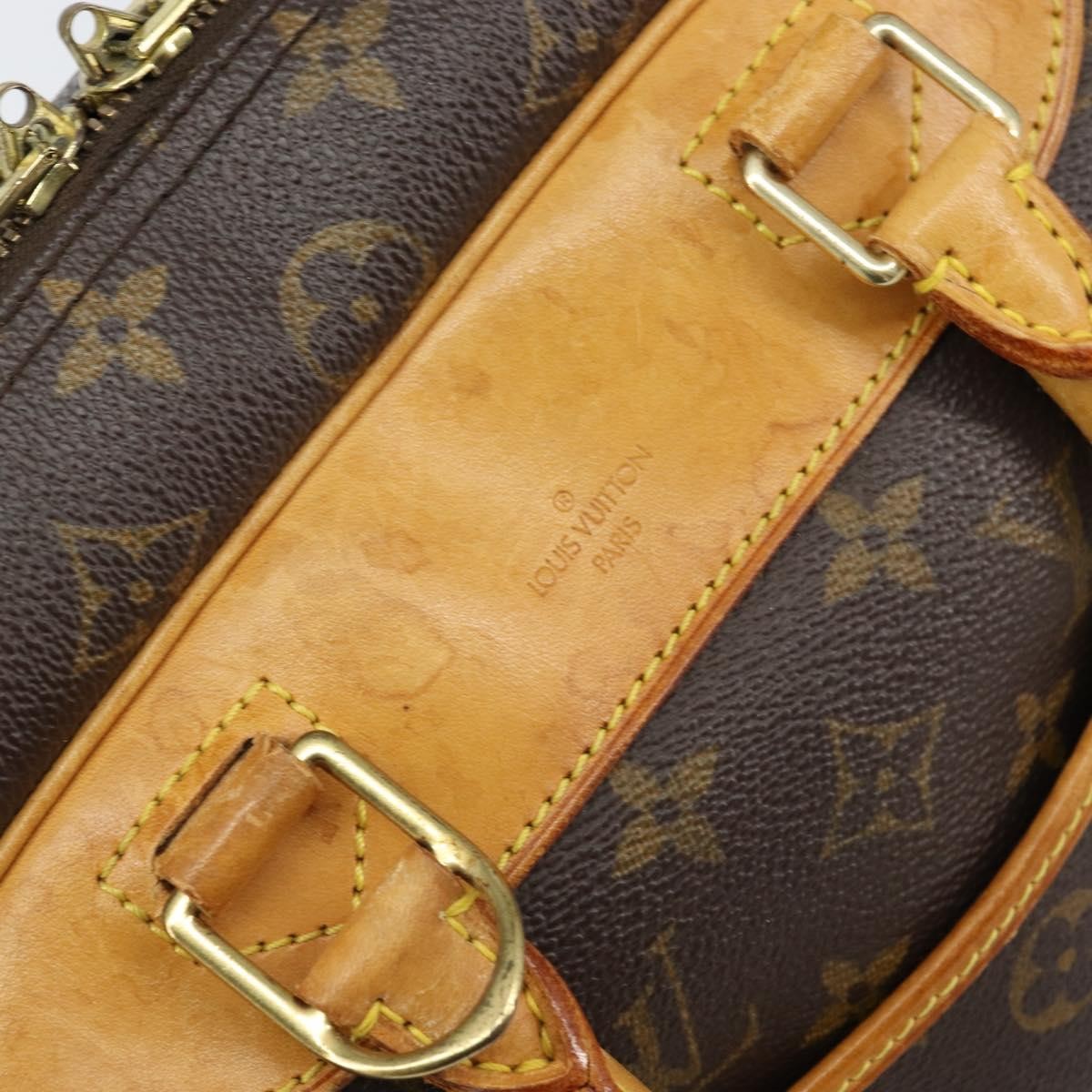 Louis Vuitton Deauville Handbag Monogram Canvas Brown Canvas Handbag