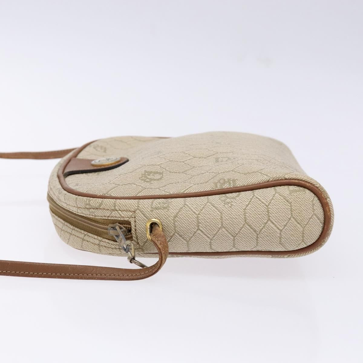 Christian Dior Vintage Honeycomb Shoulder Bag Canvas Beige Canvas Bag (Pre-Owned)