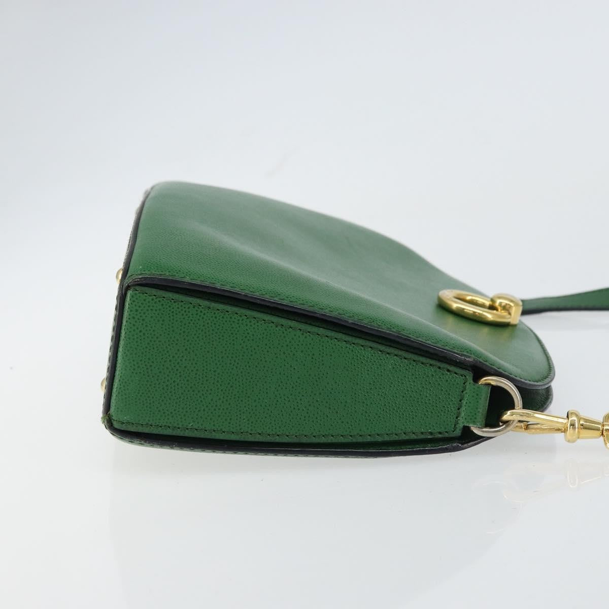 Celine Vintage Shoulder Bag Leather Green Leather Shoulder Bag Bag