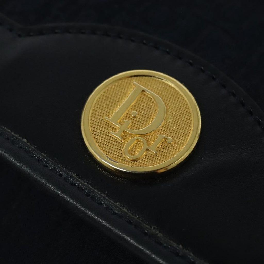 Christian Dior Vintage Chain Flap Shoulder Bag Diorissimo Canvas Navy Canvas Shoulder Bag Bag (Pre-Owned)