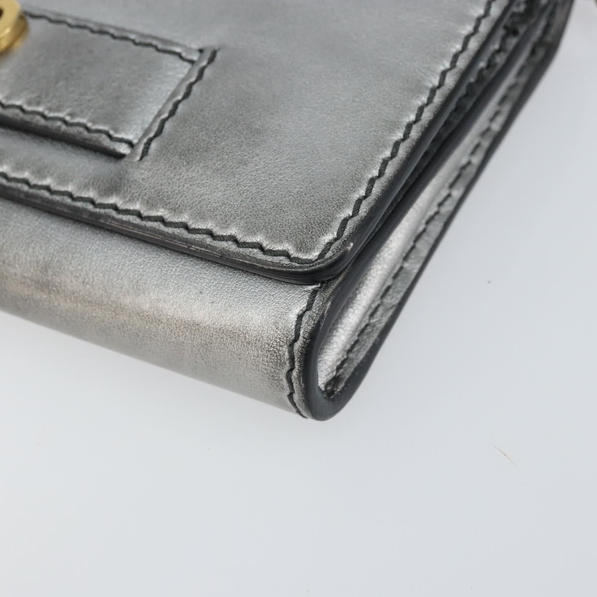 Christian Dior J'adior Croisiere Chain Wallet Leather Silver Leather Clutche & Pouche Bag (Pre-Owned)