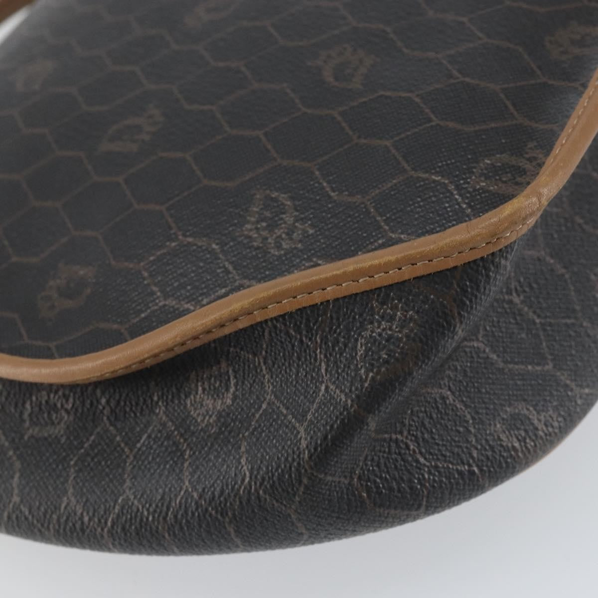 Christian Dior Vintage Honeycomb Flap Crossbody Bag Coated Canvas Black Canvas Shoulder Bag Bag (Pre-Owned)