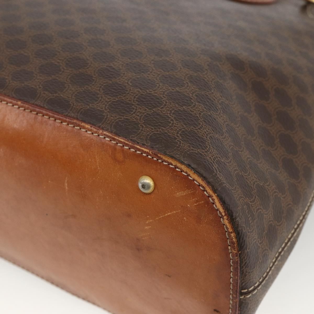 Celine Macadam Handbag Macadam With Leather Brown Canvas Handbag