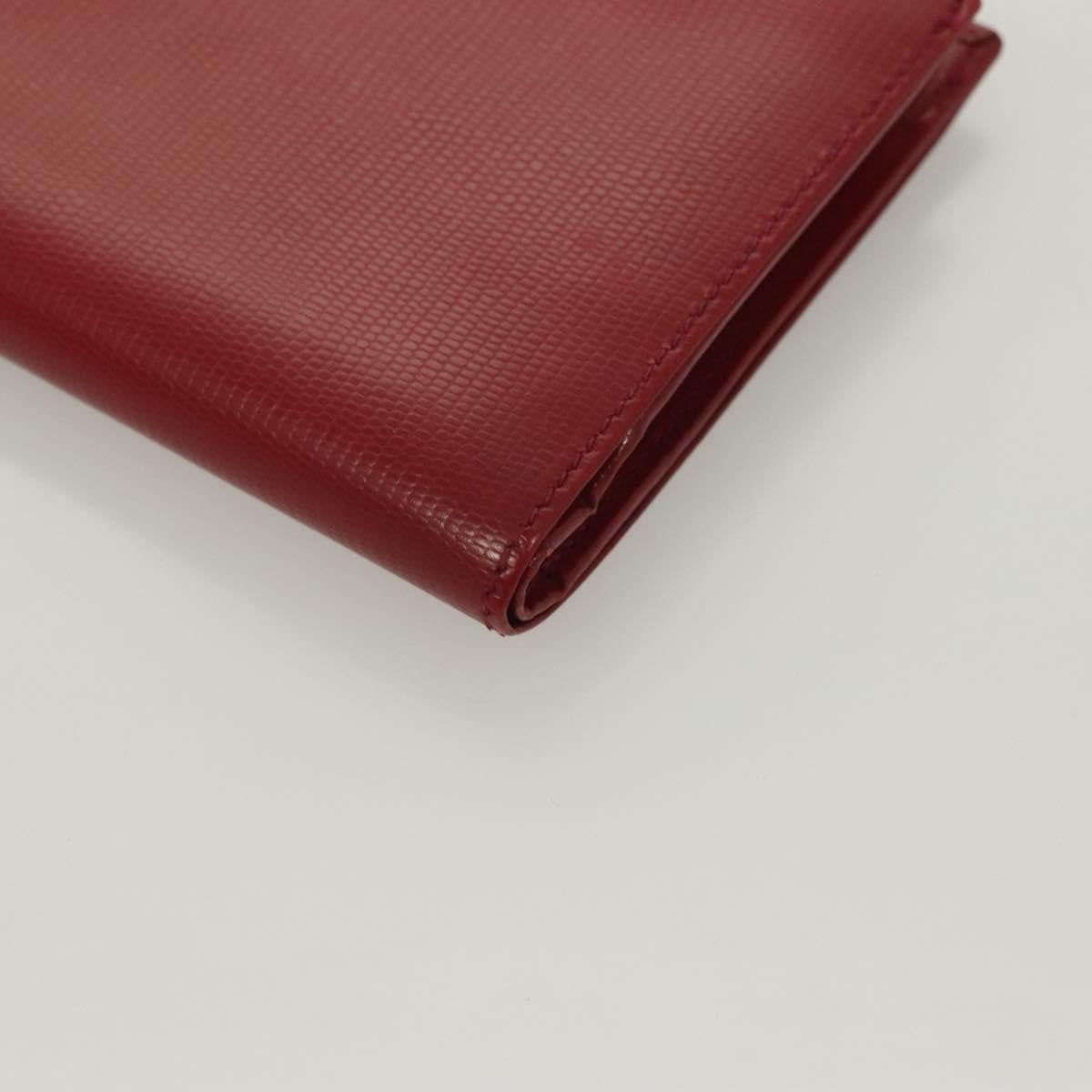 Celine Circle Logo Compact Wallet Leather Red Leather Wallets Accessory