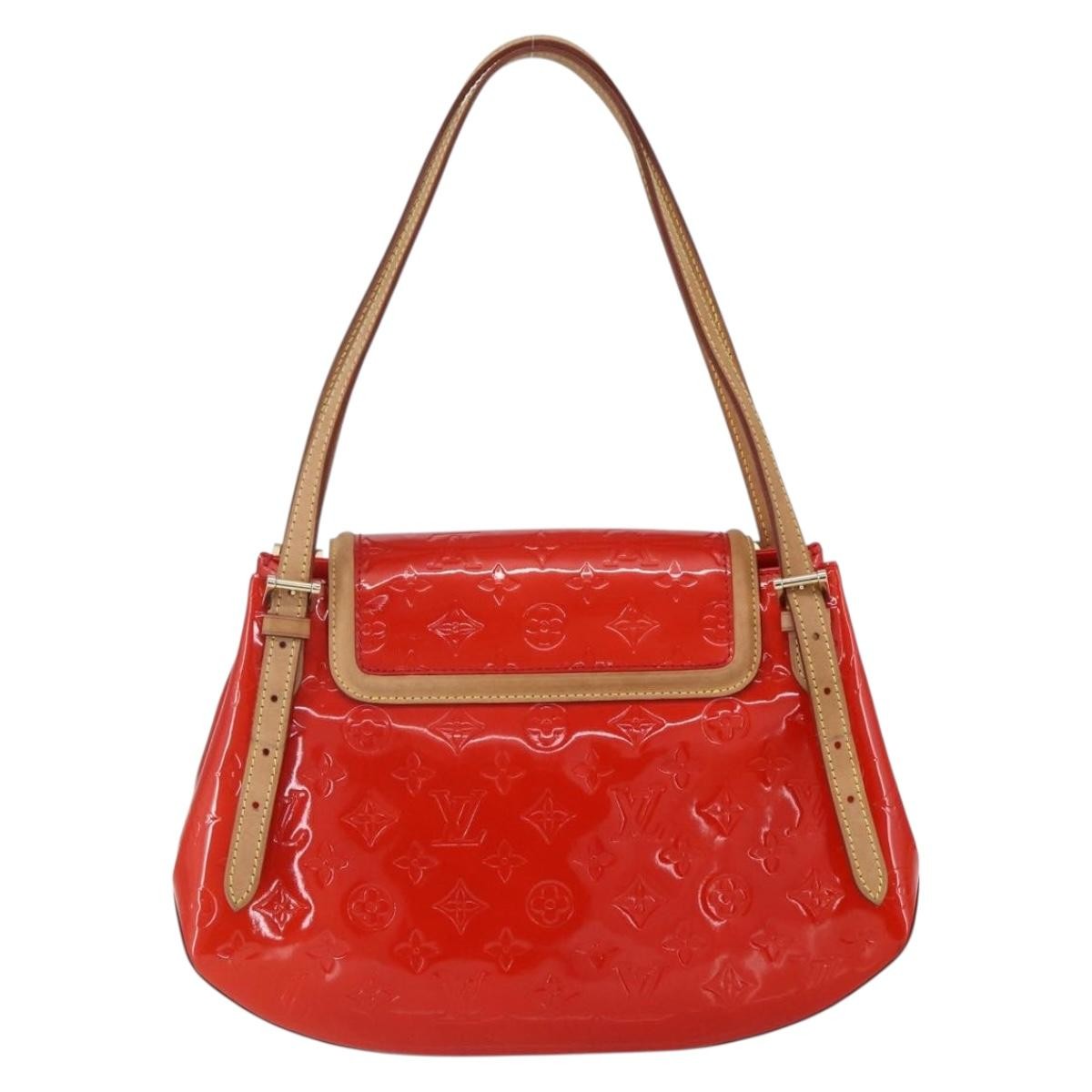 Louis Vuitton Biscayne Bay Handbag Monogram Vernis Red Patent_Leather Bag