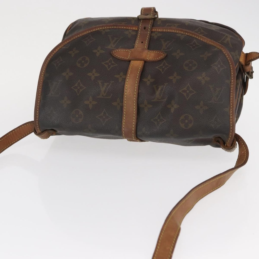 Louis Vuitton Saumur Handbag Monogram Canvas Brown Canvas Shoulder Bag