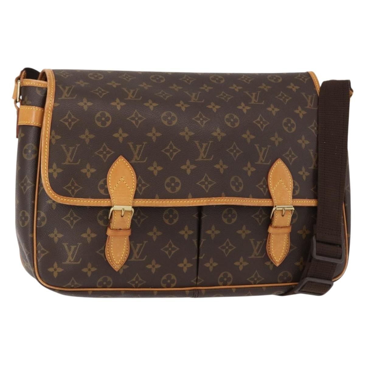 Louis Vuitton Sac Gibeciere Messenger Bag Monogram Canvas Brown Canvas Shoulder Bag