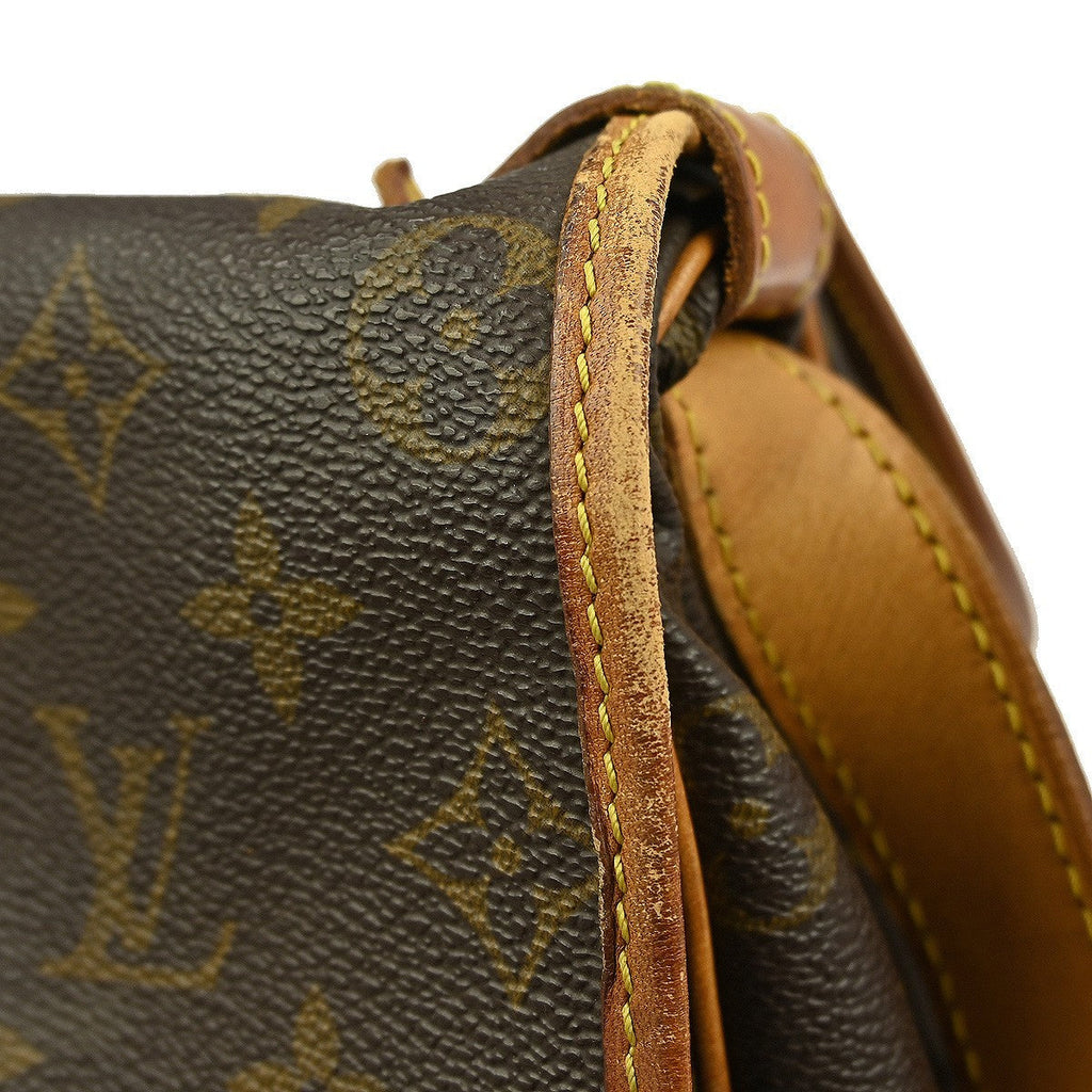Louis Vuitton Saumur Handbag Monogram Canvas Brown Canvas Shoulder Bag