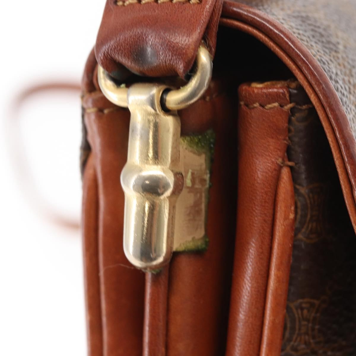 Celine Vintage Shoulder Bag Canvas Brown Canvas Shoulder Bag Bag