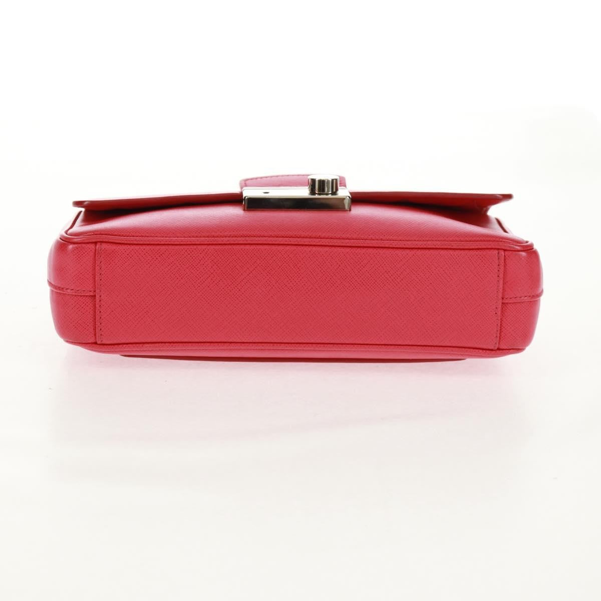 Prada Sound Chain Shoulder Bag Saffiano Leather Red Leather Shoulder Bag Bag