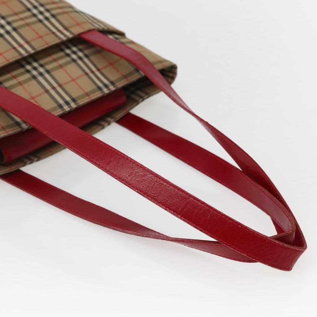 Burberry Nova Check Tote Canvas Check Pattern Beige Canvas Tote Bag