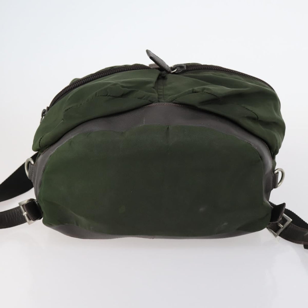 Prada Double Front Pocket Backpack Tessuto Khaki Nylon Backpack Bag