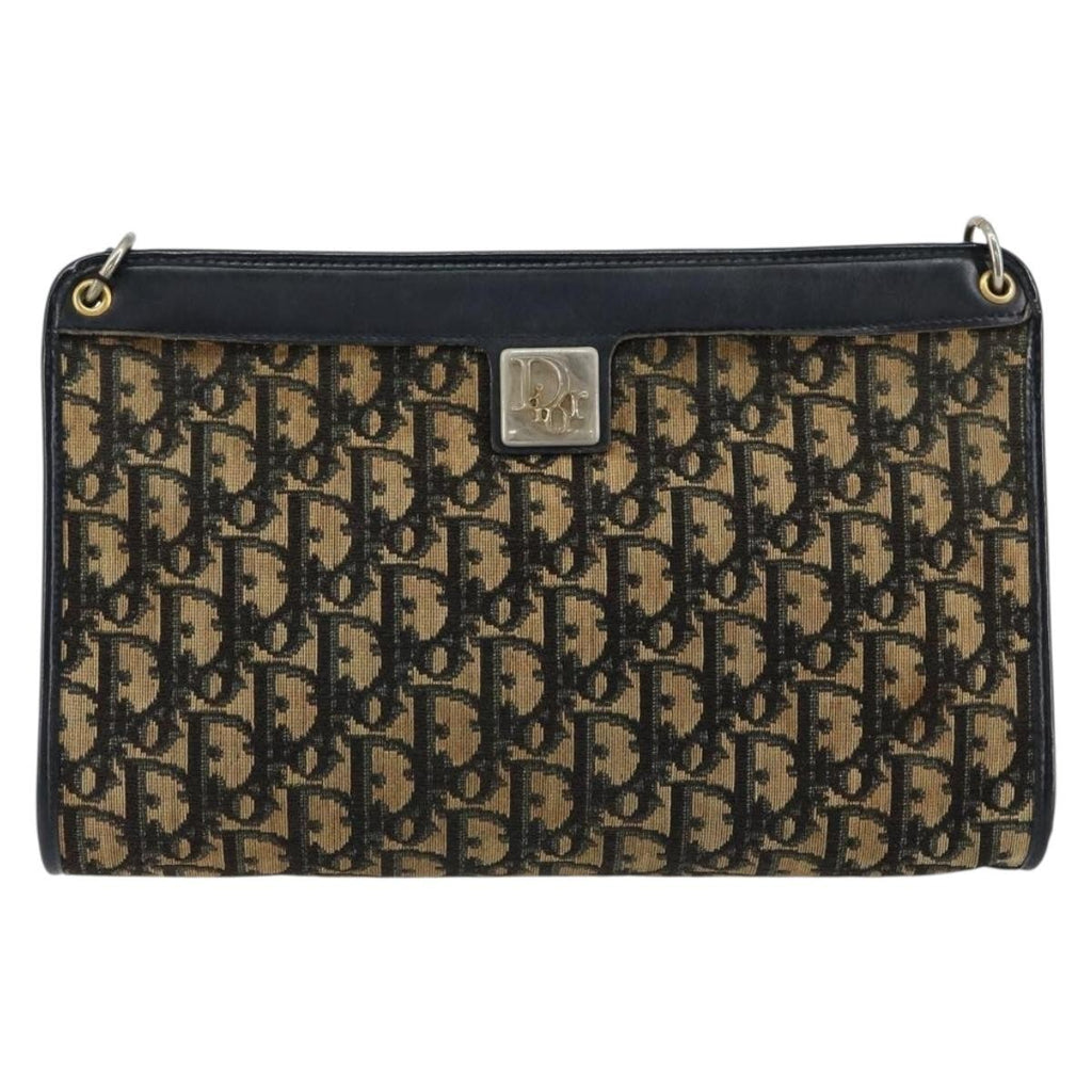 Christian Dior Vintage Trotter Shoulder Bag Canvas Navy Canvas Shoulder Bag Bag (Pre-Owned)