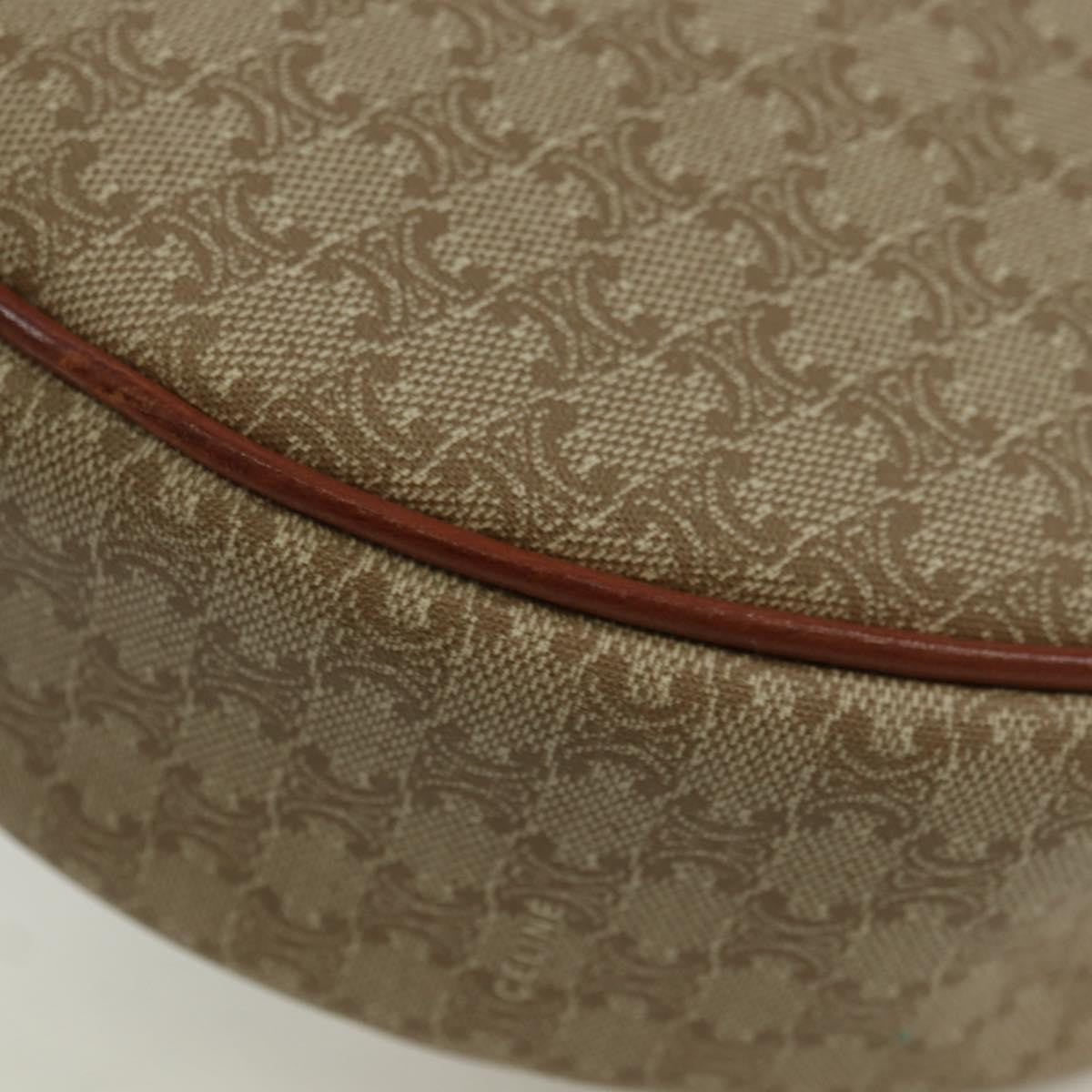Celine Vintage Macadam Shoulder Bag Canvas And Leather Beige Canvas Shoulder Bag Bag