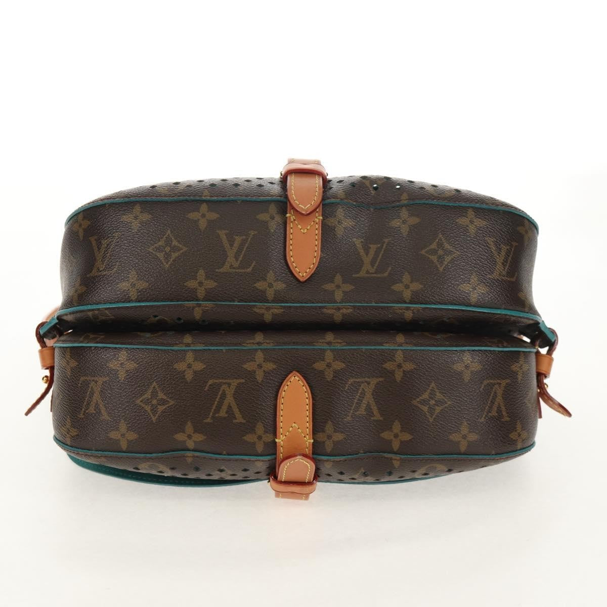 Louis Vuitton Flore Saumur Handbag Perforated Monogram Canvas Brown Canvas Shoulder Bag