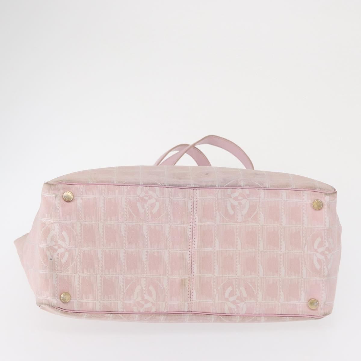 Chanel Travel Line Tote Nylon Pink Nylon Tote Bag Bag