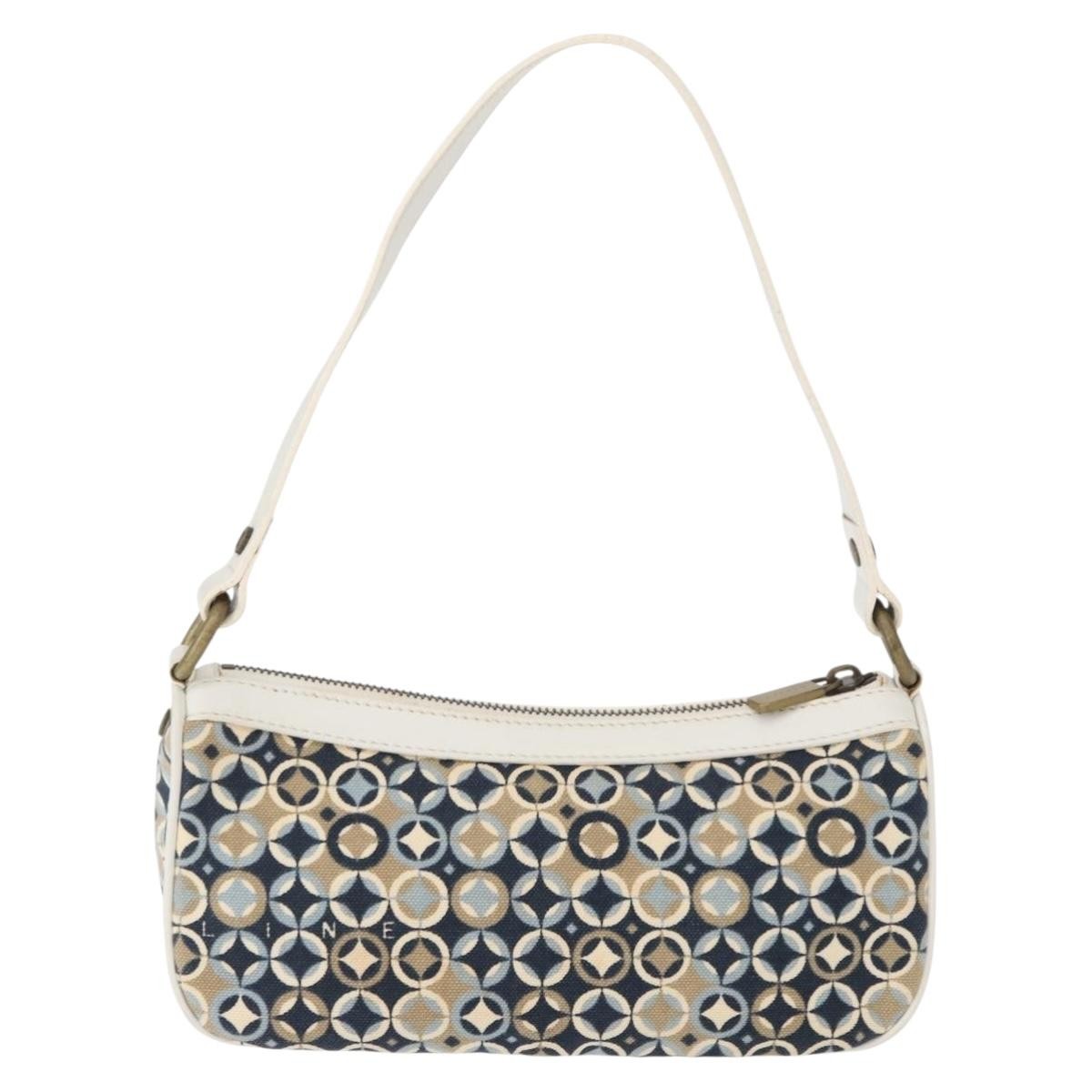 Celine Vintage Pochette Shoulder Bag Canvas Navy Canvas Clutche & Pouche Bag