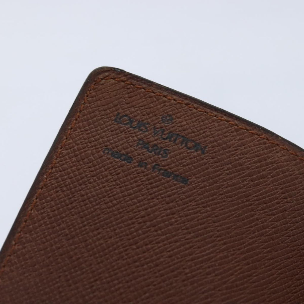 Louis Vuitton Porte Cartes Pression Card Case Monogram Canvas Brown Canvas Card Holders Accessory