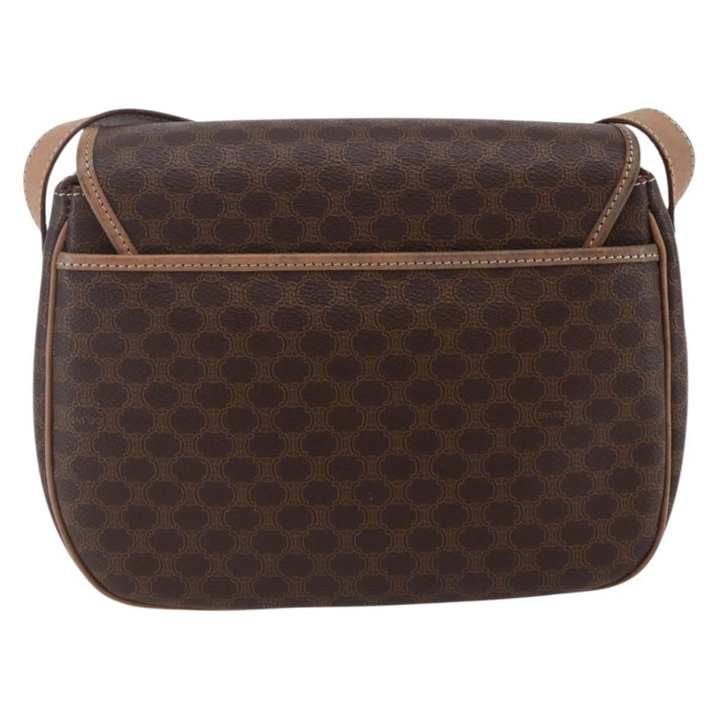 Celine Macadam Shoulder Bag Pvc Leather Brown Canvas Shoulder Bag Bag