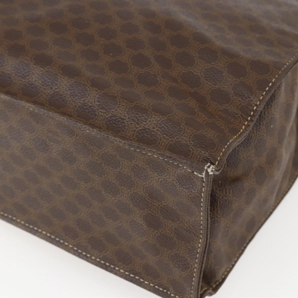 Celine Vintage Macadam Tote Bag Canvas Brown Canvas Tote Bag Bag