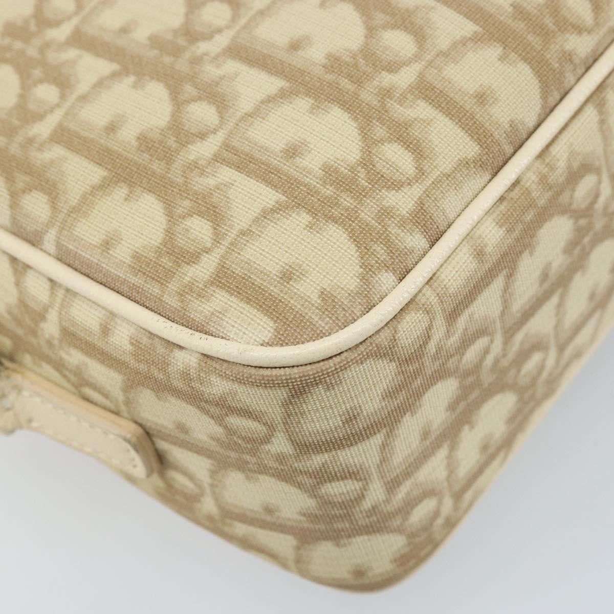Christian Dior Vintage Crossbody Bag Embroidered Diorissimo Canvas Beige Canvas Shoulder Bag Bag (Pre-Owned)
