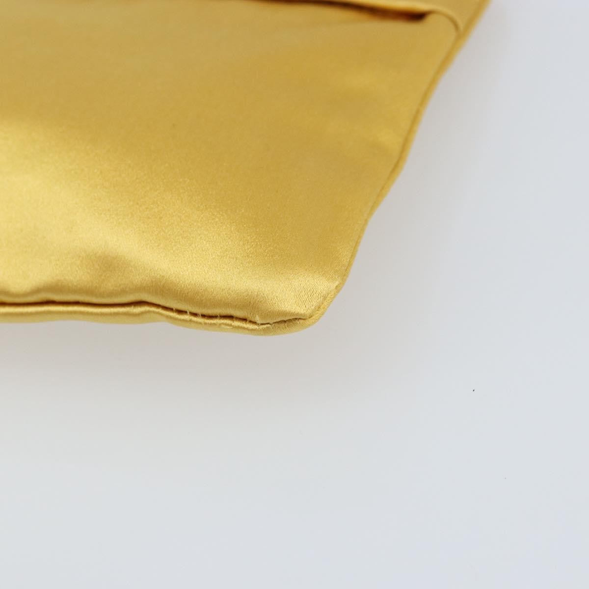 Prada Clutch Satin Gold Satin Clutche & Pouche Bag
