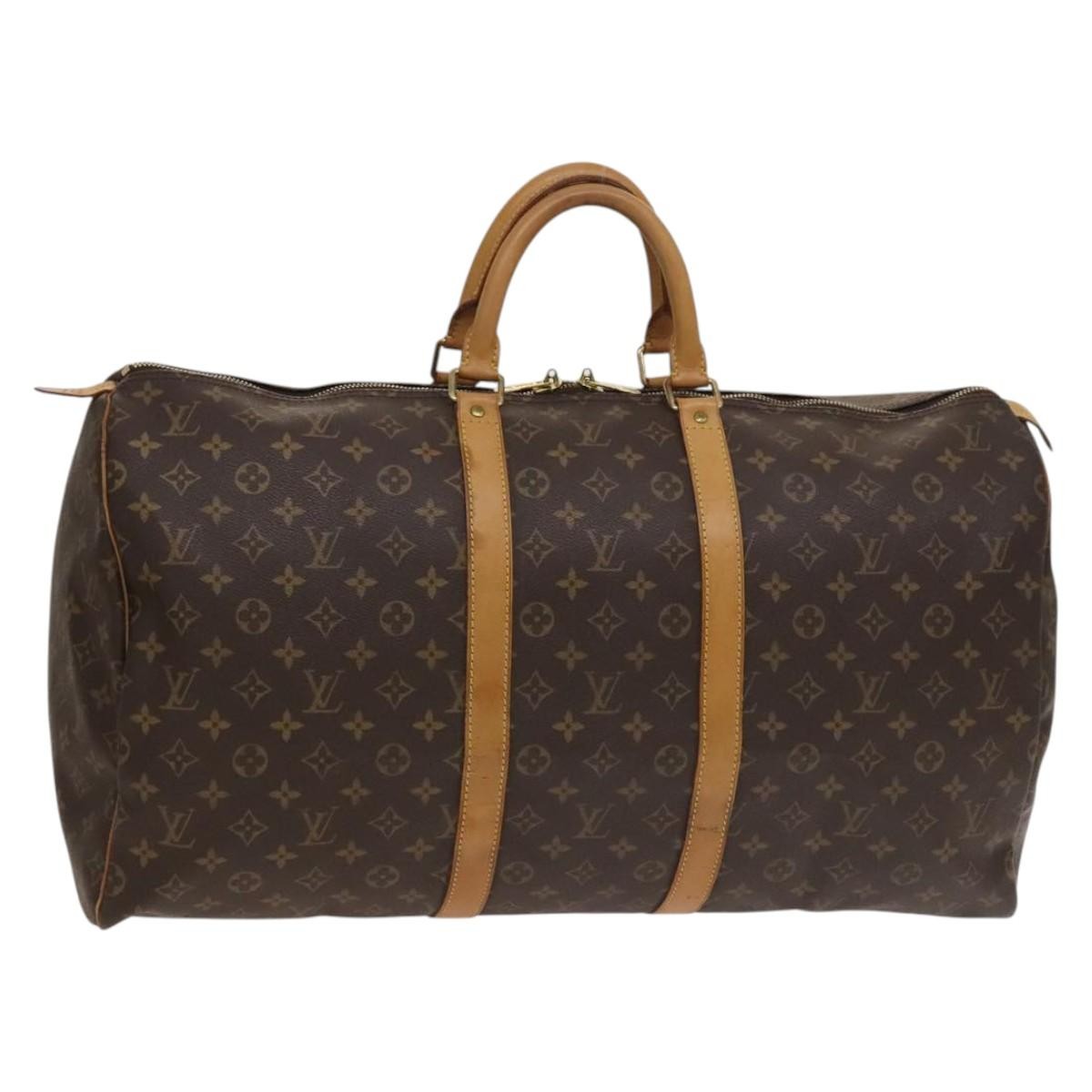 Louis Vuitton Keepall Bag Monogram Canvas Brown Canvas Travel Bag