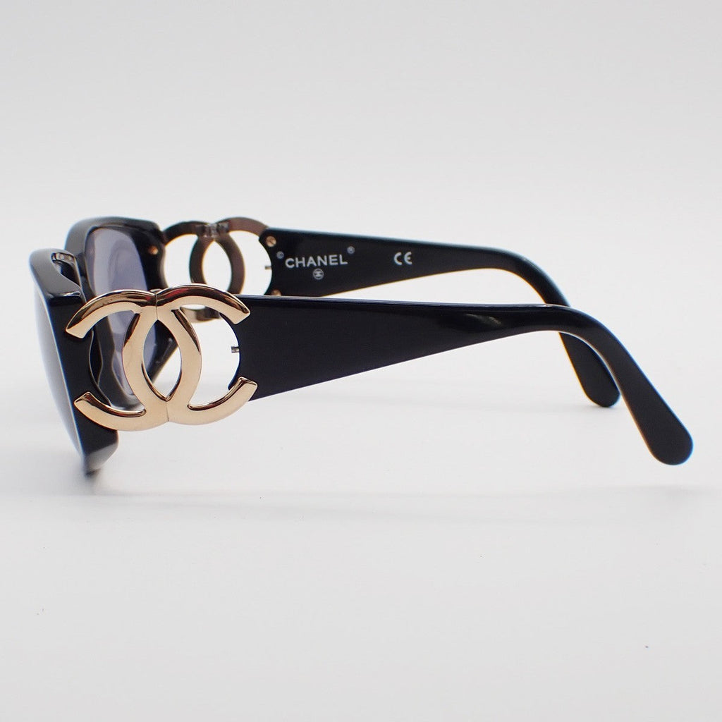 Chanel Logo Cc Sunglasses Plastic Black Plastic Sunglasse Accessory