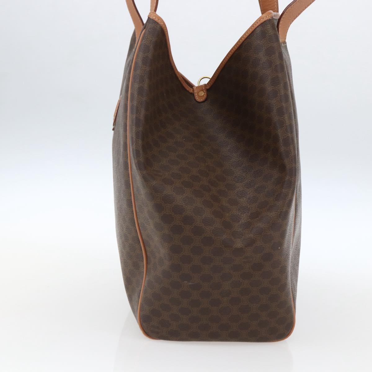 Celine Vintage Macadam Shoulder Bag Canvas And Leather Brown Canvas Shoulder Bag Bag