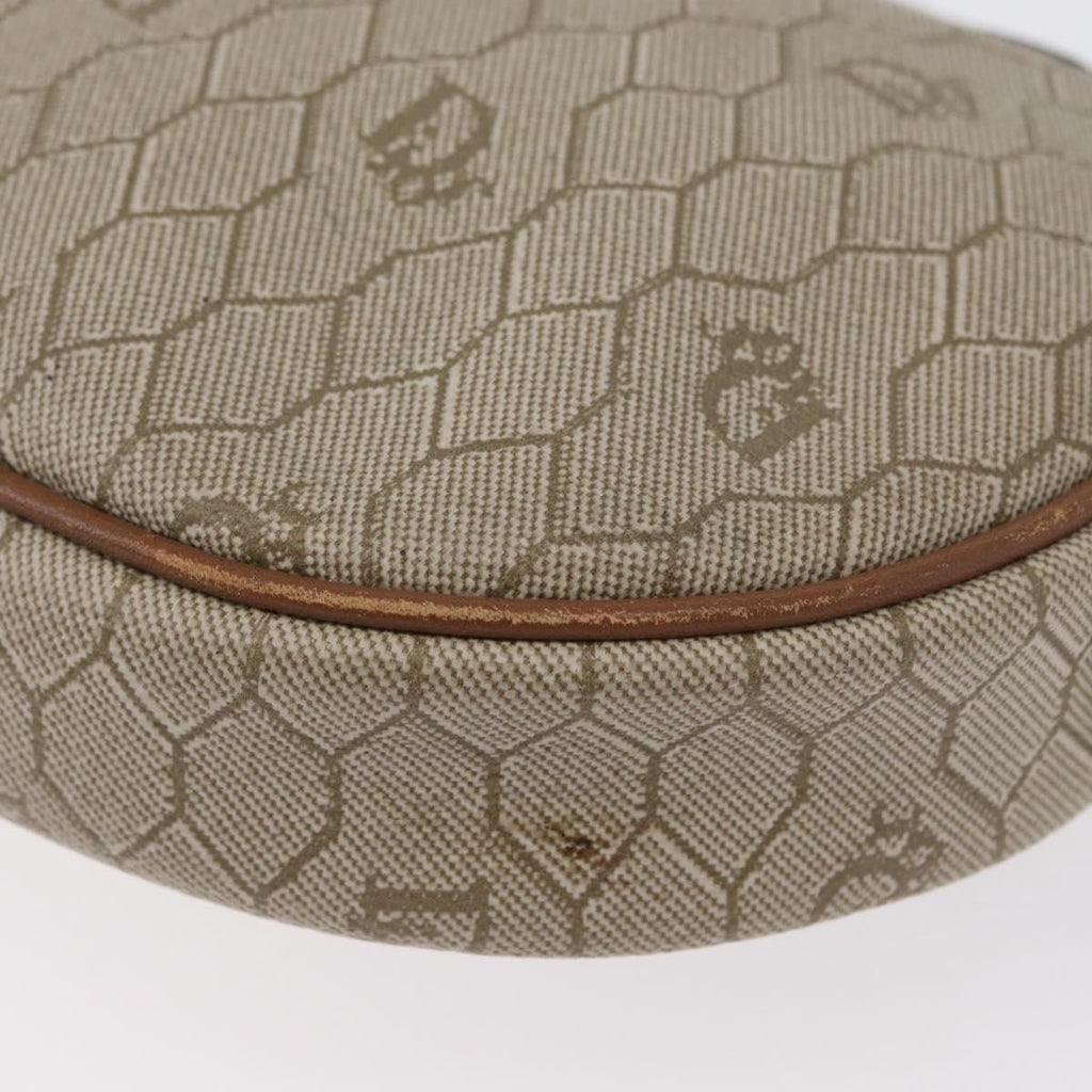 Christian Dior Vintage Honeycomb Shoulder Bag Canvas And Leather Beige Canvas Shoulder Bag Bag (Pre-Owned)