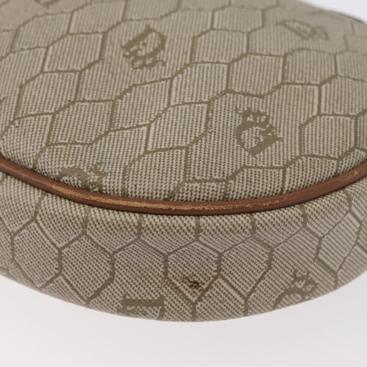 Christian Dior Vintage Honeycomb Shoulder Bag Canvas And Leather Beige Canvas Shoulder Bag Bag (Pre-Owned)