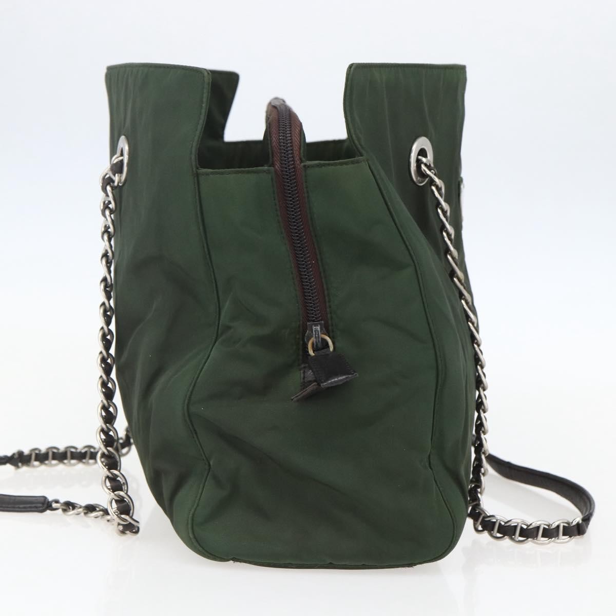 Prada Re-Edition 1995 Chain Tote Quilted Re-Nylon Khaki Nylon Shoulder Bag Bag
