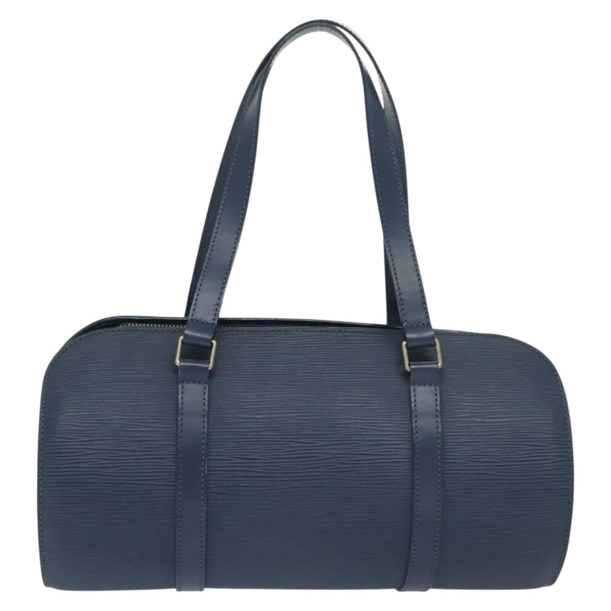 Louis Vuitton Soufflot Handbag Epi Leather Blue Leather Shoulder Bag