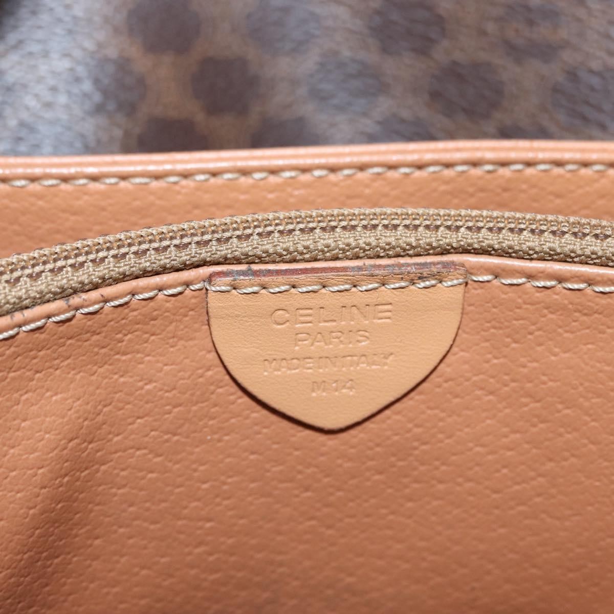 Celine Vintage Macadam Shoulder Bag Canvas And Leather Brown Canvas Shoulder Bag Bag
