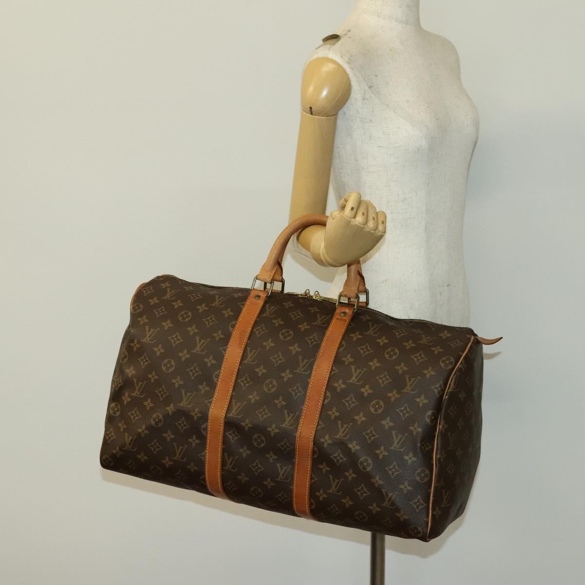 Louis Vuitton Keepall Bag Monogram Canvas Brown Canvas Travel Bag