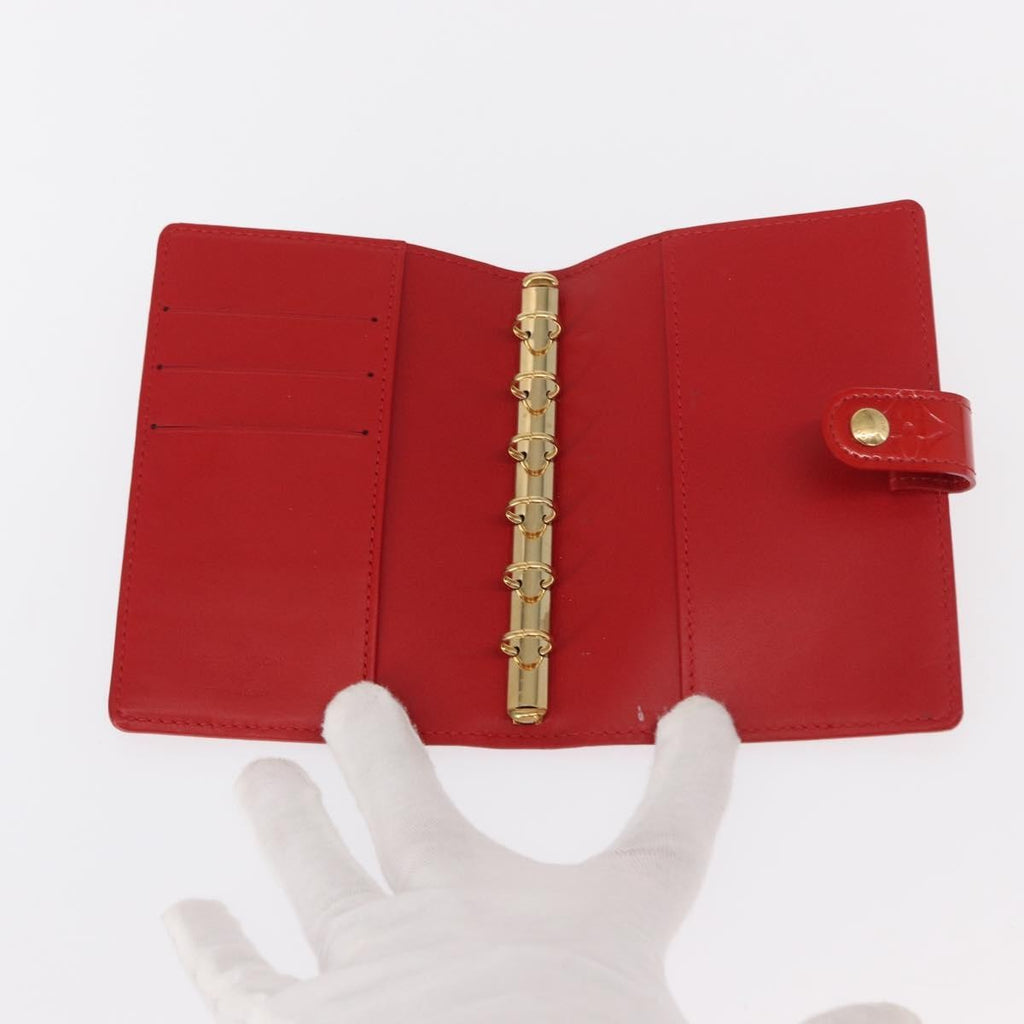 Louis Vuitton Agenda Cover Patent Leather Red Patent_Leather Toiletry Case Accessory