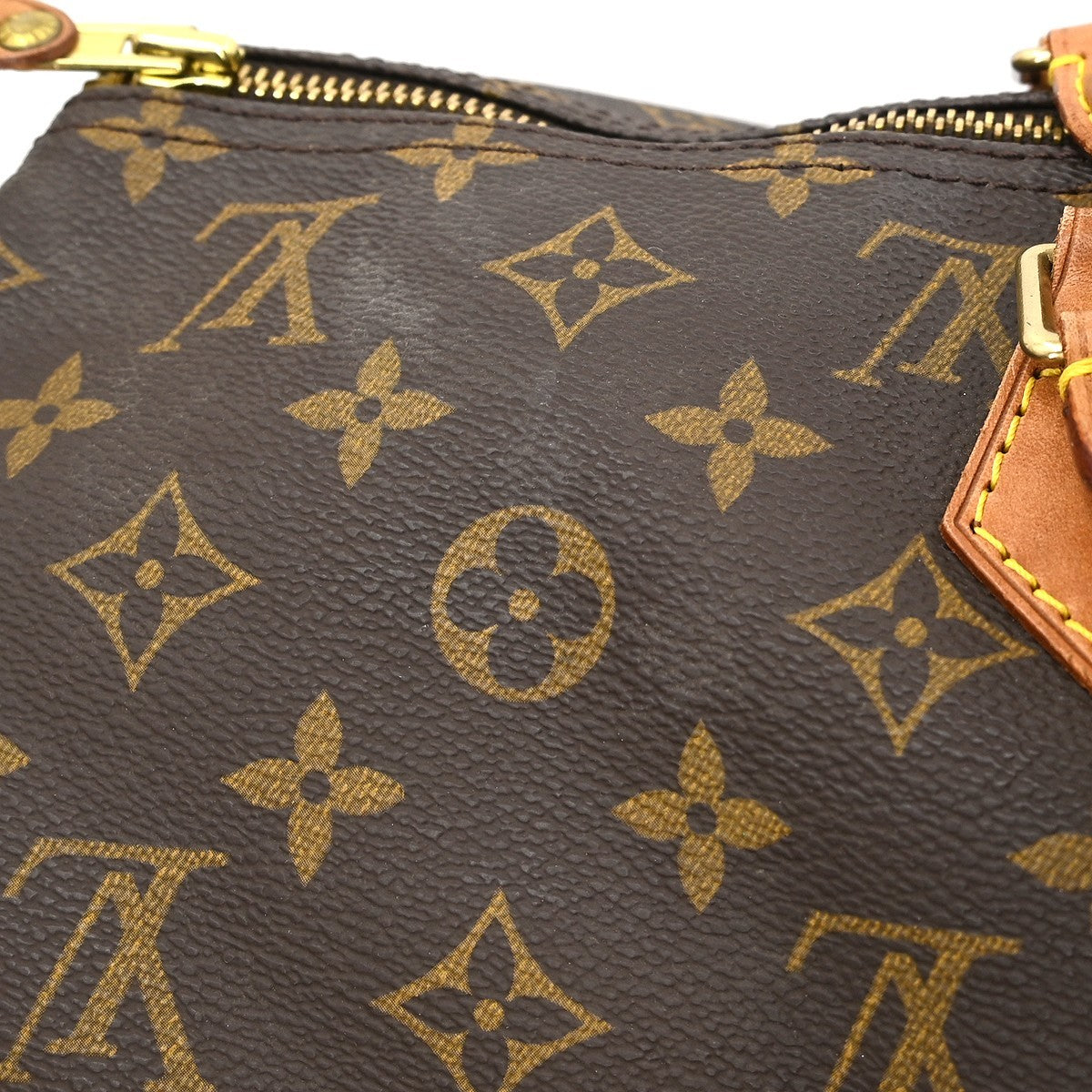 Louis Vuitton Speedy Handbag Monogram Canvas Brown Canvas,Leather Handbag