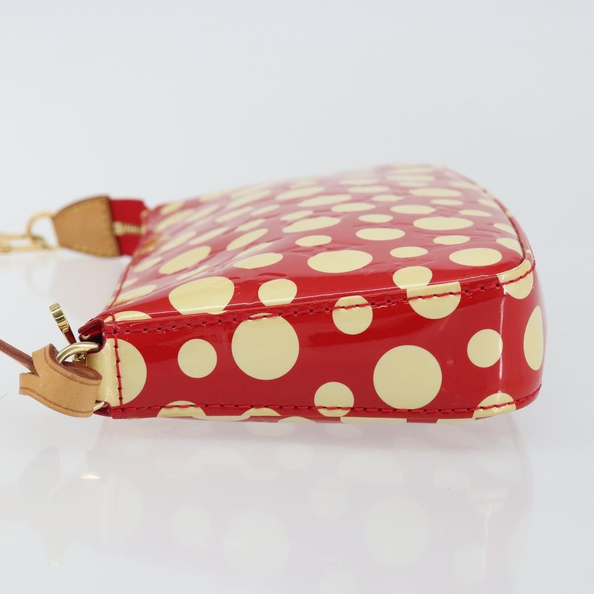 Louis Vuitton Pochette Accessoires Yayoi Kusama Painted Dots Monogram Vernis Red Patent_Leather Clutche & Pouche Bag
