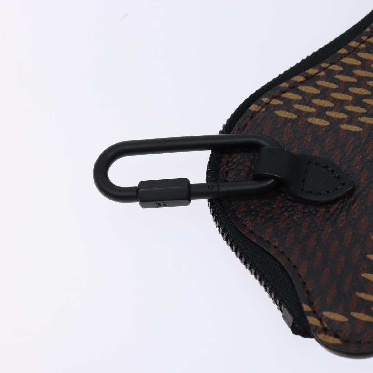 Louis Vuitton Nigo Duck Coin Holder Printed Leather And Limited Edition Giant Damier Black Canvas Wallets Accessory