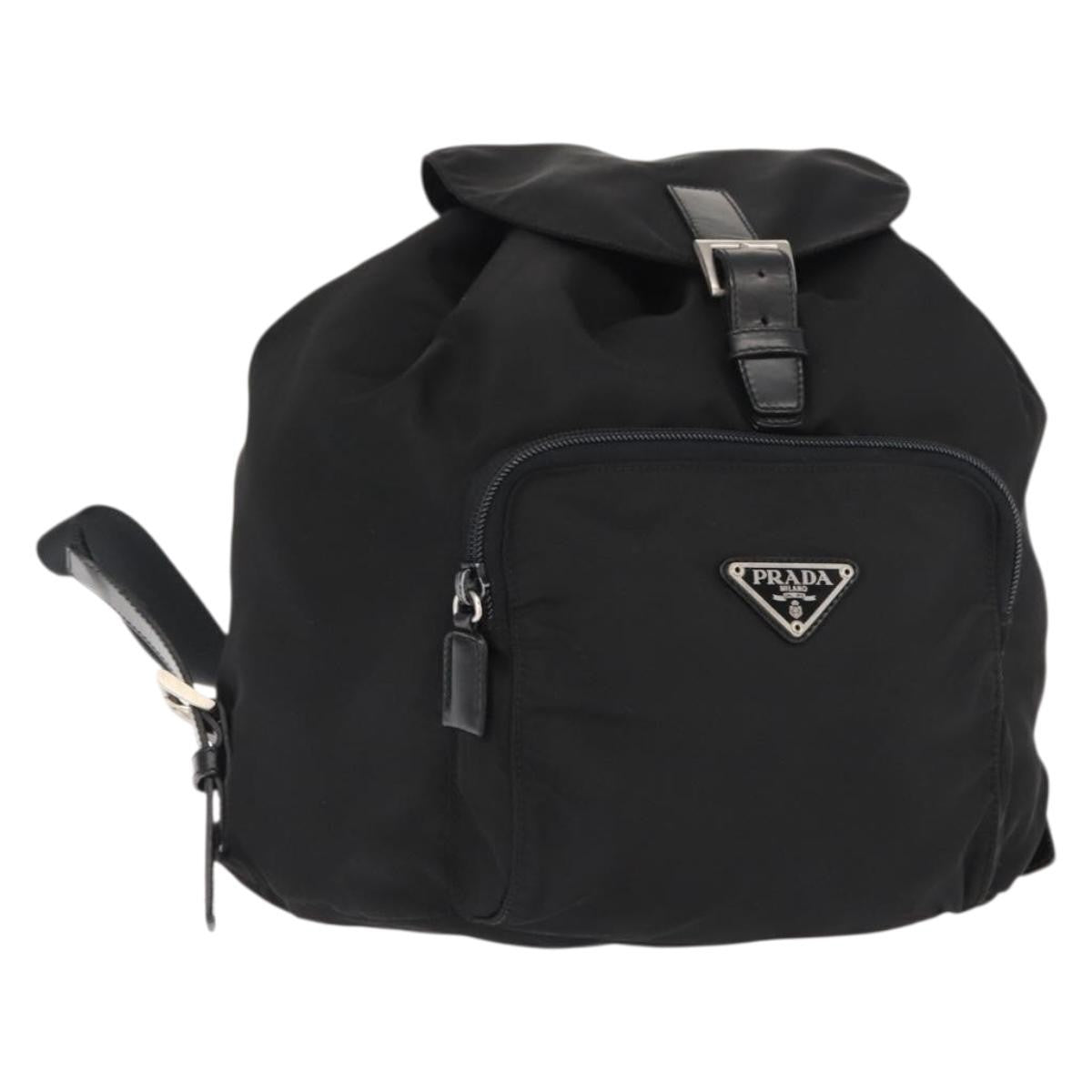 Prada Front Pocket Backpack Tessuto Black Nylon Backpack Bag
