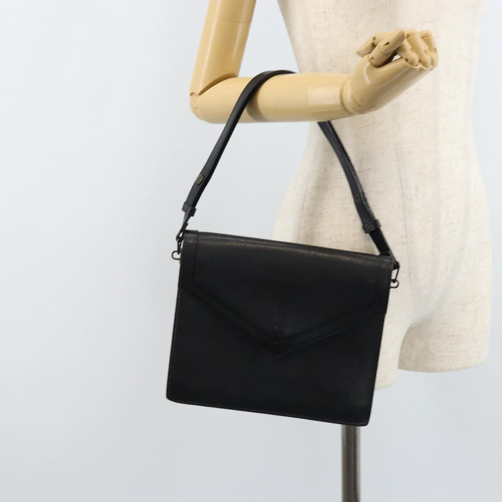 Saint Laurent Vintage Handbag Leather Black Leather Handbag (Pre-Owned)