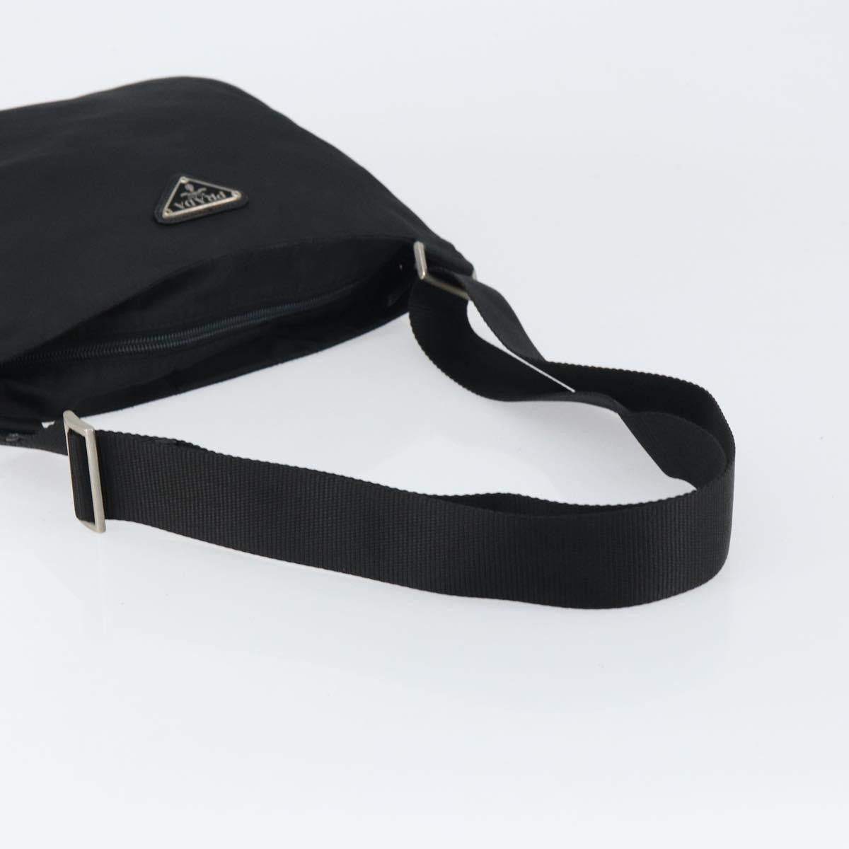 Prada Flat Messenger Bag Tessuto Black Nylon Shoulder Bag Bag