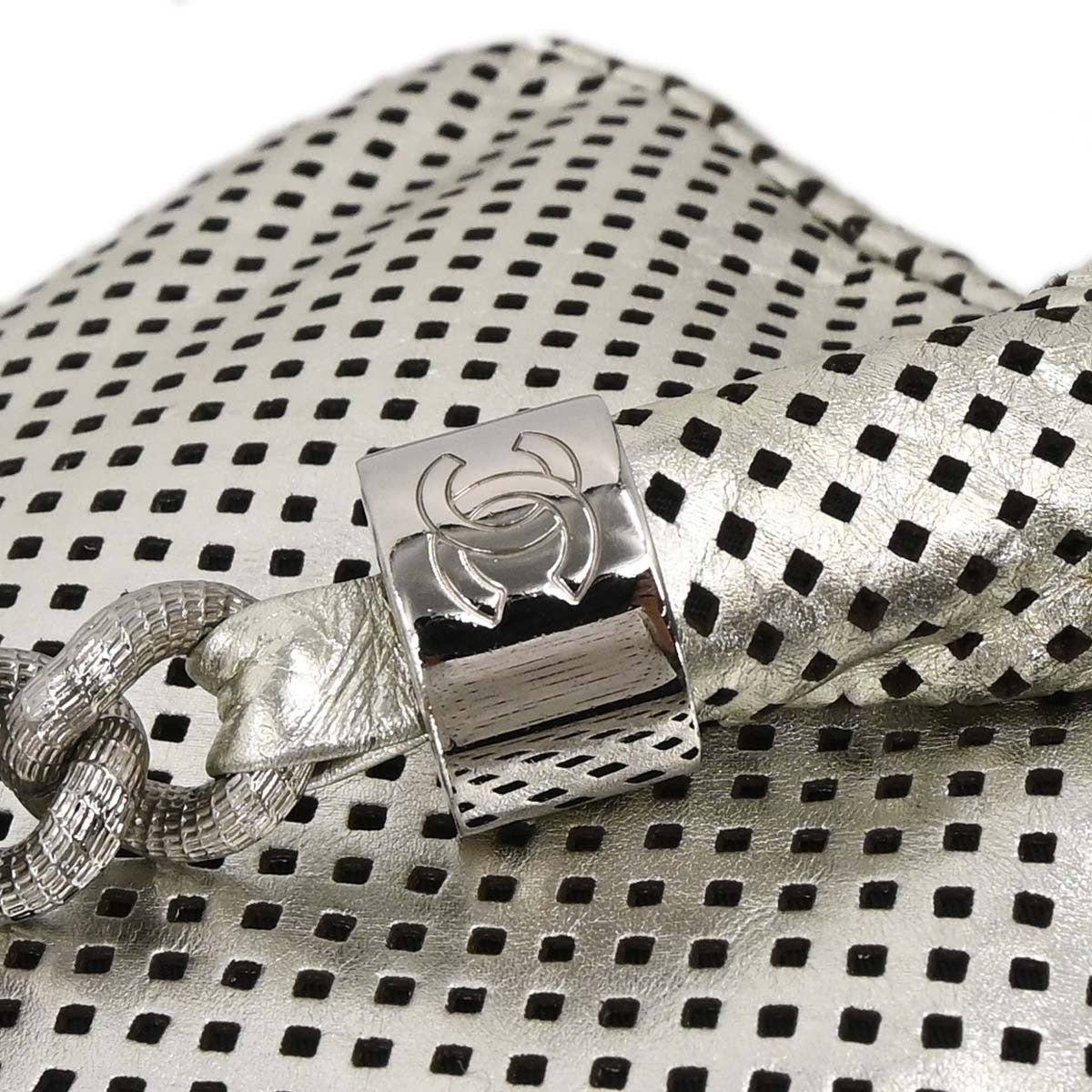 Chanel Chain Flap Bag Quilted Leather Silver Leather Shoulder Bag Bag