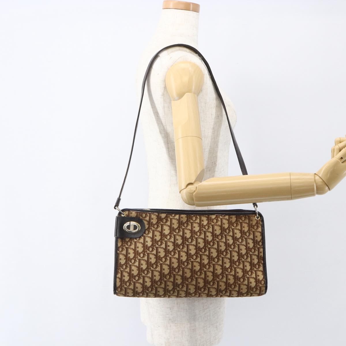 Christian Dior Vintage Cd Trotter Shoulder Bag Canvas Beige Canvas Shoulder Bag Bag (Pre-Owned)