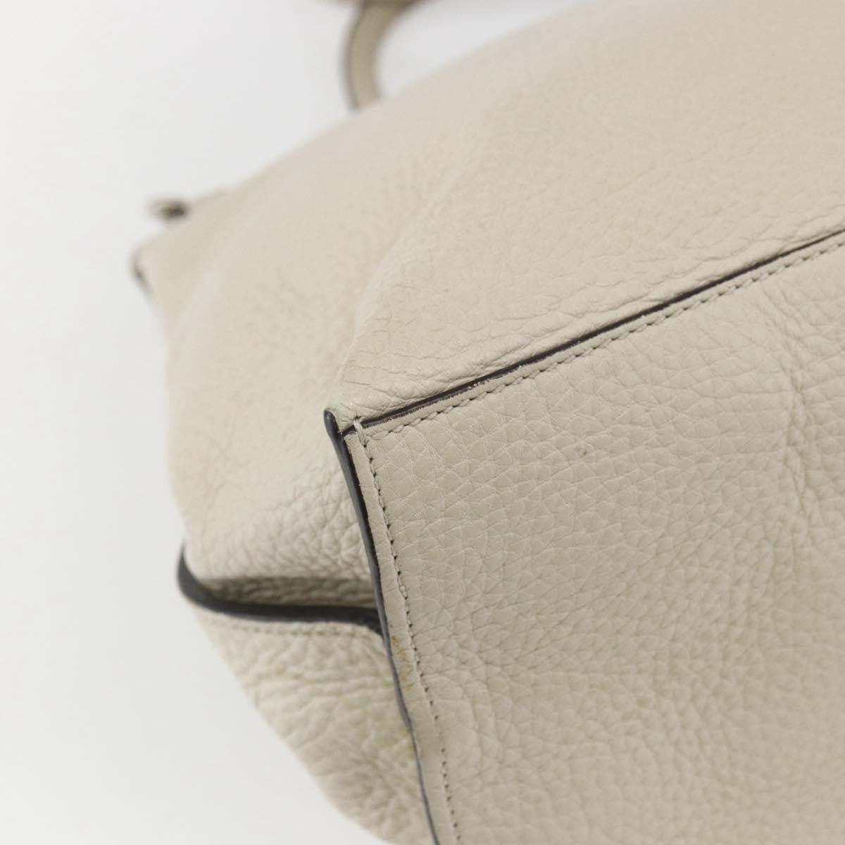 Gucci Bamboo Daily Top Handle Bag Leather White Leather Handbag (Pre-Owned)