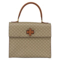 Celine Vintage Macadam Handbag Canvas And Leather Beige Canvas Handbag