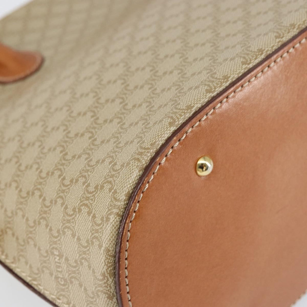 Celine Vintage Macadam Handbag Canvas And Leather Beige Canvas Handbag